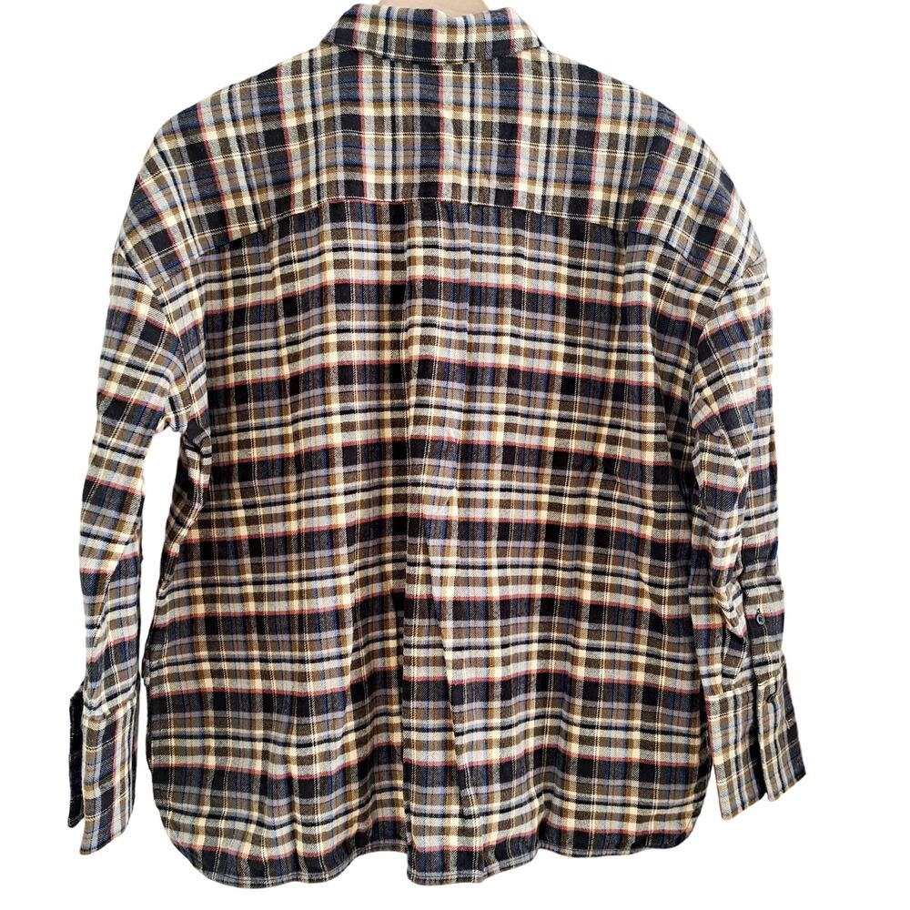 Everlane Boxy Plaid Flannel Soft Button Up Shirt - Sz S - Picture 5 of 9
